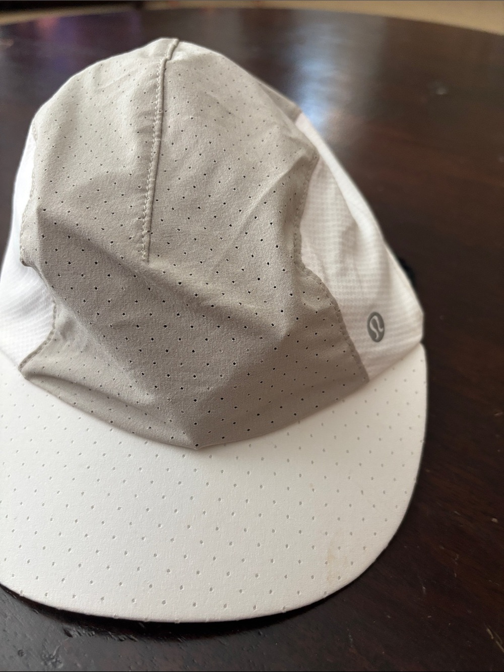 lululemon athletica Light Gray and White Perforated Performance Cap
